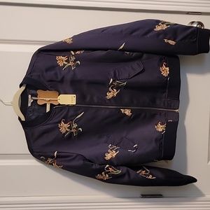 Jodifl Navy Bomer Flower Jacket